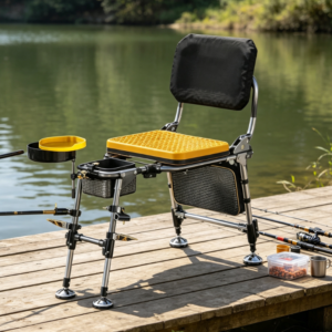 Adjustable Backrest Fishing Chair with Foldable Frame and Stable Outdoor Design for Fishing
