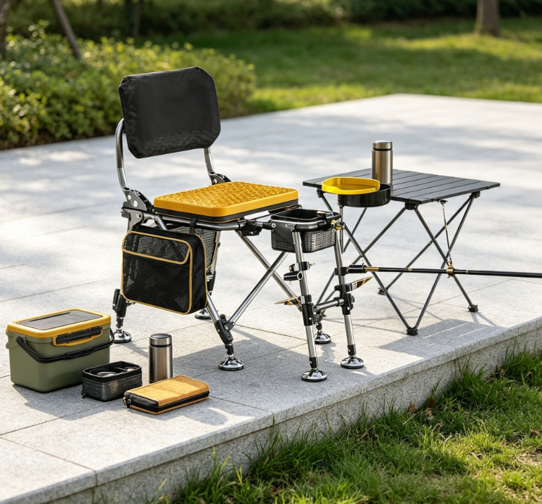 Adjustable Backrest Fishing Chair with Foldable Frame and Stable Outdoor Design for Fishing - Image 2