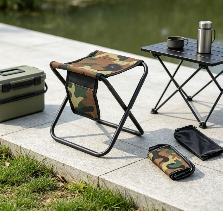 Mini Folding Fishing Stool with Carry Bag Heavy Duty Portable Seat for Hiking Beach Gardening - Image 2