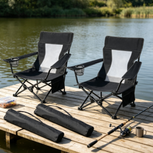 2 Pack Folding Beach Chairs with Storage Bag Cup Holder for Camping Fishing Picnic