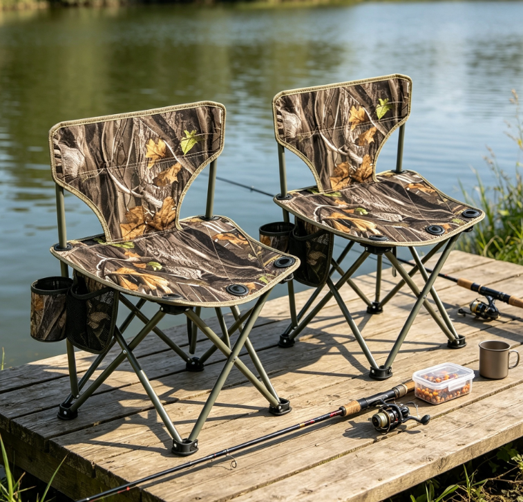 2 Pack Tripod Hunting Chairs with Backrest Folding Portable Seats for Fishing Camping