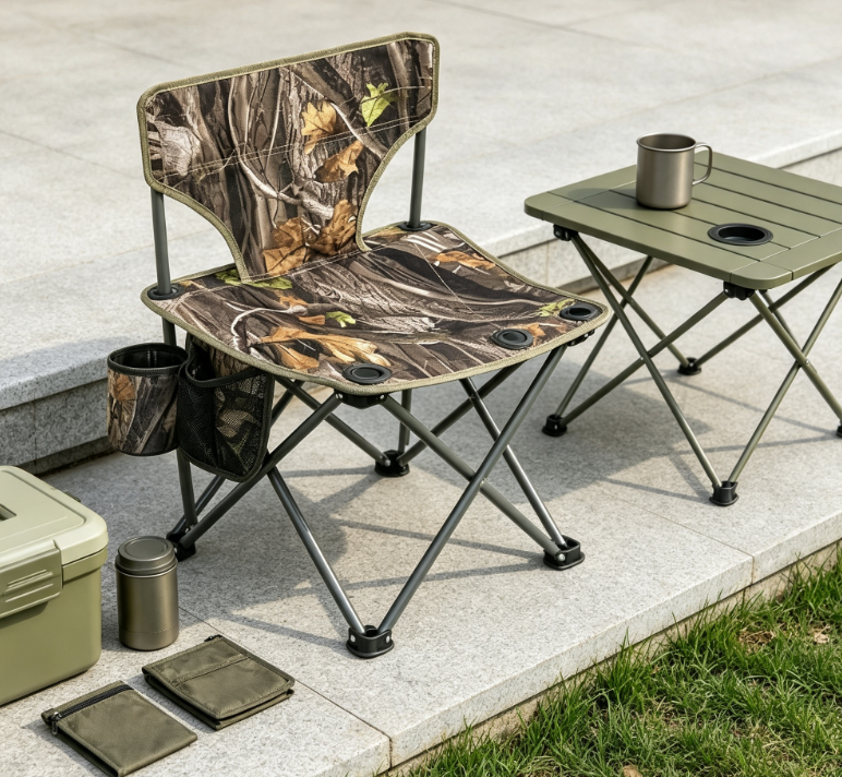 2 Pack Tripod Hunting Chairs with Backrest Folding Portable Seats for Fishing Camping - Image 2