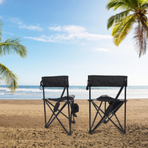 2 Pack Folding Tripod Camping Chairs with Backrest Portable Seats for Fishing Hunting