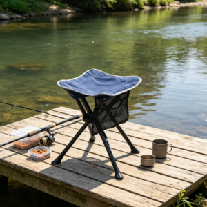 2 Pack Folding Camping Stools with Tripod Design for Fishing Hunting Travel