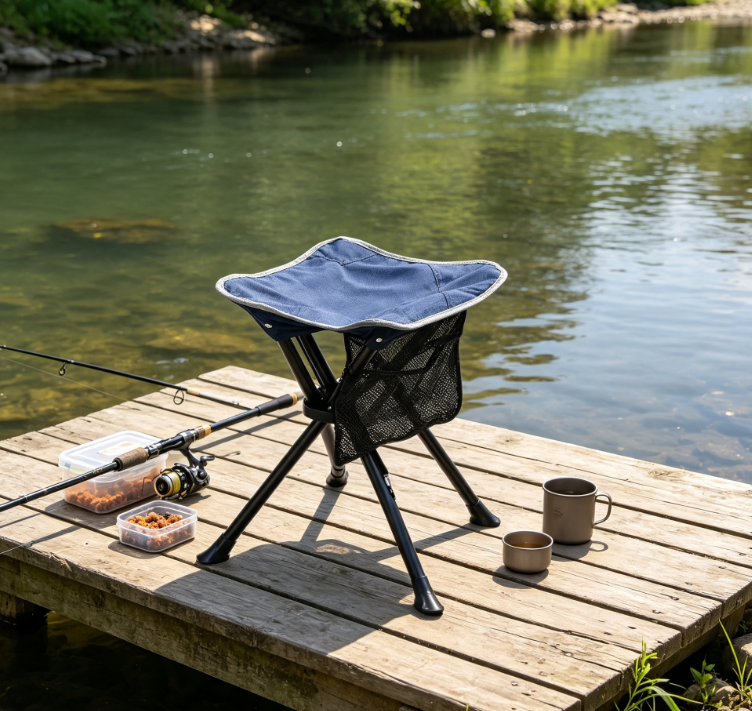2 Pack Folding Camping Stools with Tripod Design for Fishing Hunting Travel