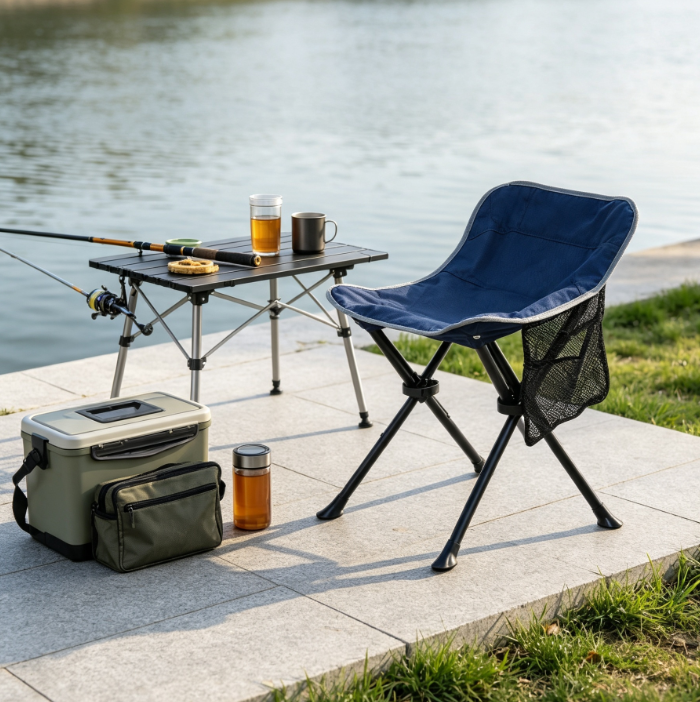 2 Pack Folding Camping Stools with Tripod Design for Fishing Hunting Travel - Image 2