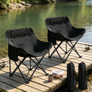 2 Pack Compact Folding Camping Chairs with Carry Bag for Hiking Picnic Beach Fishing
