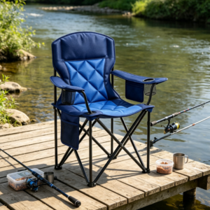 Heavy Duty Folding Camping Chair with Cup Holders Side Pockets for Fishing Sports Outdoor