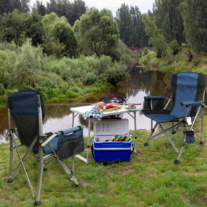 High Back Folding Camping Chair with Armrests Storage Bag and Cup Holder for Outdoor Use