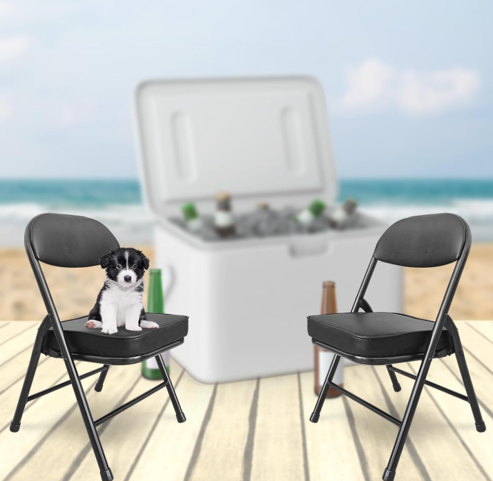 Mini Folding Camping Chair with Padded Seat for Patio Garage Hiking Fishing Picnic