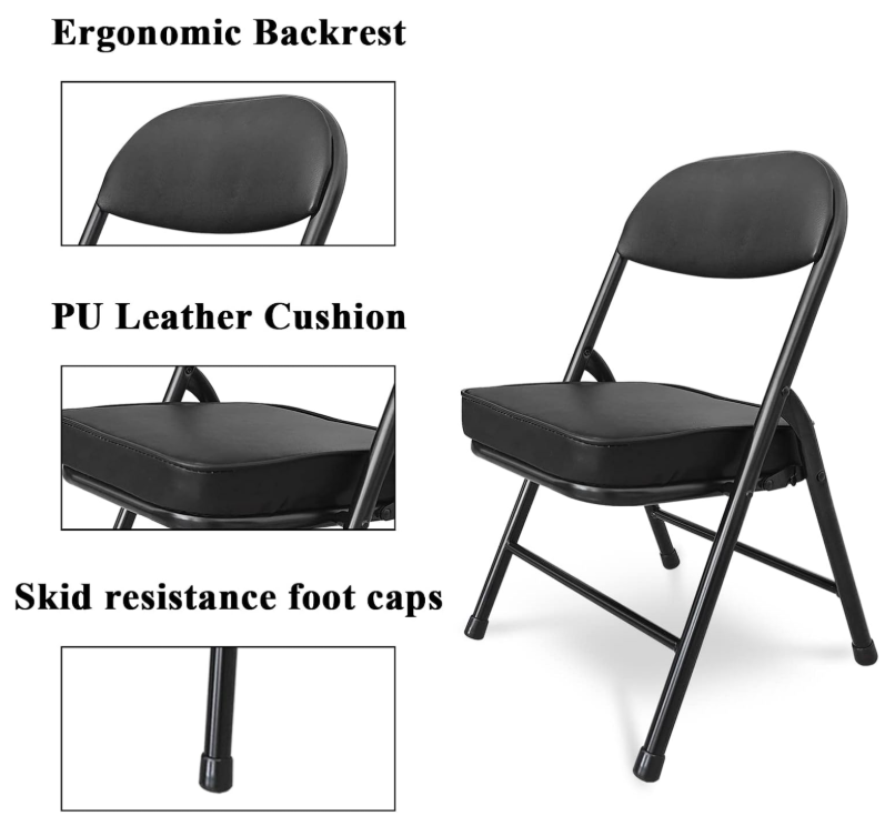 Mini Folding Camping Chair with Padded Seat for Patio Garage Hiking Fishing Picnic - Image 2