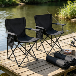 2 Pack Folding Moon Camping Chairs with Carry Bag for Fishing Sports Outdoor Activities