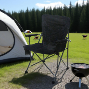 Oversized Portable Folding Camping Chair with Side Pocket for Fishing Hiking Picnic Beach