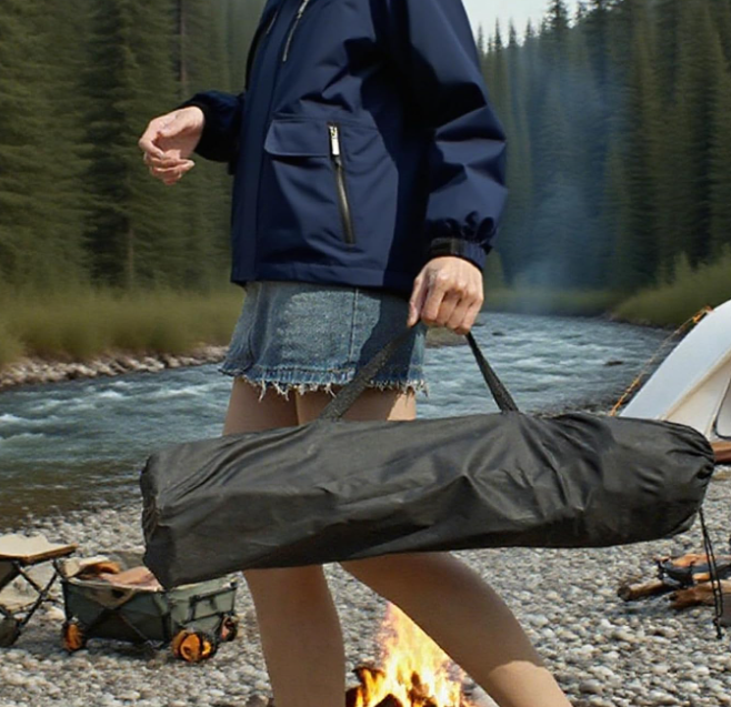 Oversized Portable Folding Camping Chair with Side Pocket for Fishing Hiking Picnic Beach - Image 2